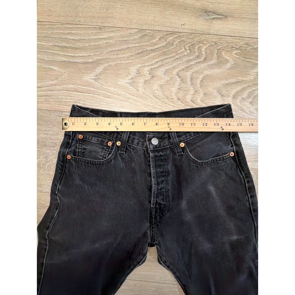 Levi’s 501 Black Jeans W30 L32 100% Cotton Straight Leg Button Fly - Picture 8 of 10